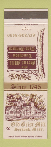 Matchbook Cover - Old Grist Mill Seekonk MA