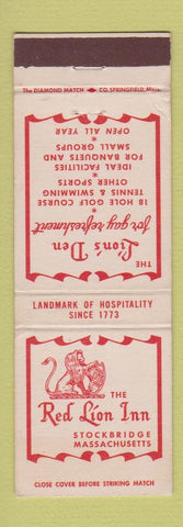 Matchbook Cover - Red Lion Inn Stockbridge MA