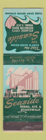 Matchbook Cover - Seaside Hotel Atlantic City NJ