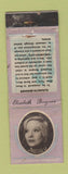 Matchbook Cover - 1930's Diamond Movie Stars Elisabeth Bergner WORN