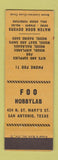 Matchbook Cover - FOO Hobby Land San Antonio TX Model Railroad Cars