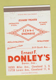 Matchbook Cover - Ernest Donley Construction Tool Cleveland OH 40 Strike