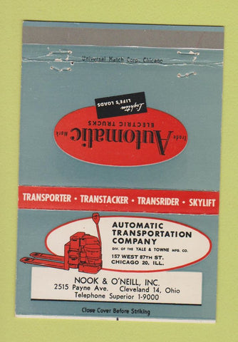Matchbook Cover - Automatic Electric Trucks Nook O'Neill Cleveland OH 40 Strike