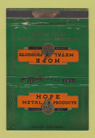 Matchbook Cover - Hope Metal Products Cleveland OH Bob Hope WEAR 40 Strike
