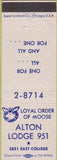 Matchbook Cover - Matchbook Cover Moose Lodge Alton Godfrey IL