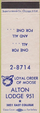 Matchbook Cover - Matchbook Cover Moose Lodge Alton Godfrey IL