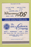 Matchbook Cover - Day Maddock Construction Supply Cleveland OH 1966 40 Strike