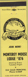 Matchbook Cover - Matchbook Cover Moose Lodge Monterey CA