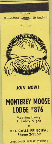 Matchbook Cover - Matchbook Cover Moose Lodge Monterey CA