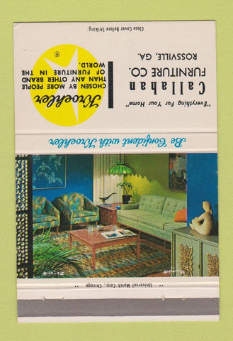 Matchbook Cover - Kroehler Furniture Callahan Rossville GA 40 Strike