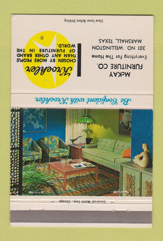 Matchbook Cover - Kroehler Furniture McKay Marshall TX 40 Strike