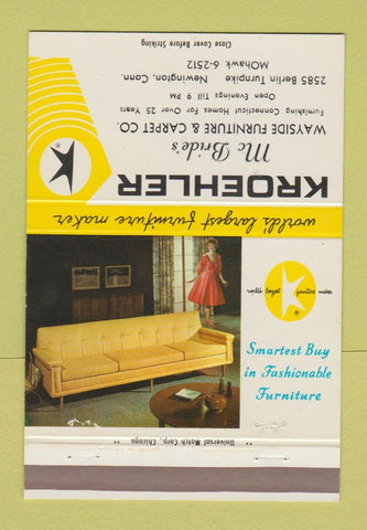 Matchbook Cover - Kroehler Furniture McBride's Newington CT 40 Strike