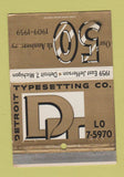 Matchbook Cover - Detroit Typesetting 1959 Detroit MI WEAR 40 Strike