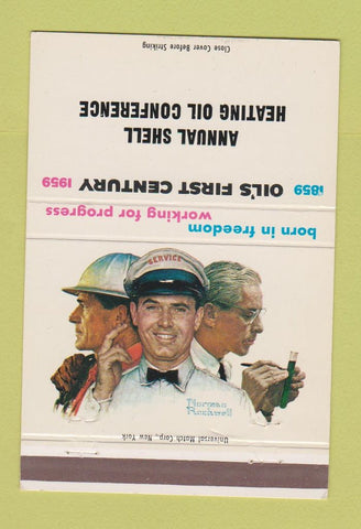 Matchbook Cover - Norman Rockwell 100 Years Oil Shell 1959 Harford CT 40 Strike
