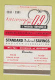 Matchbook Cover - Standard Savings Grand River East Warren MI WEAR 40 Strike