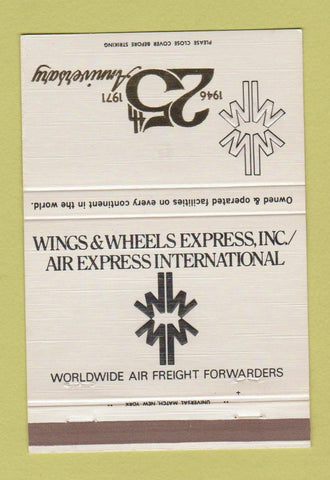 Matchbook Cover - Wings & Wheels Air Express Forwarding 1971 40 Strike