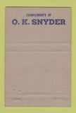 Matchbook Cover - Casiphia Lodge Mount Joy PA 1952 40 Strike