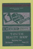 Matchbook Cover - Youth Beauty Shop Big Spring TX SAMPLE 40 Strike
