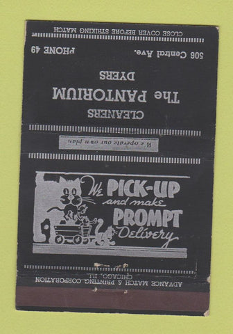 Matchbook Cover - Pantorium Dyers ADVANCE low phone # 40 Strike