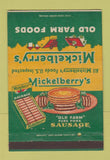 Matchbook Cover - Mickelberry's Sausage Old Farm Foods 40 Strike