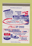 Matchbook Cover - Prince Georges Development Corp Bladensburg MD 40 Strike