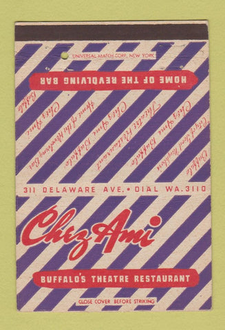 Matchbook Cover - Chez Ami Buffalo NY Revolving Bar 40 Strike