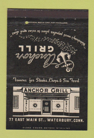 Matchbook Cover - Anchor Grill Waterbury CT 40 Strike