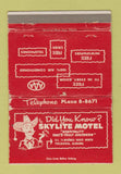 Matchbook Cover - Skylite Motel Tuscaloosa AL WORN 40 Strike