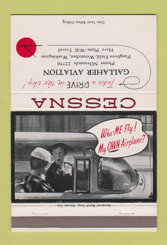 Matchbook Cover - Cessna Airplanes Gallaher Aviation Wenatchee WA 40 Strike