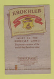 Matchbook Cover - Kroehler Furniture Brown's Islip LI NY 40 Strike