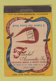 Matchbook Cover Frankel Theatrical Display Fabrics New York City WEAR 40 Strike