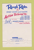 Matchbook Cover - Rough Rider Men's Clothes Herb's San Francisco CA 40 Strike