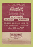 Matchbook Cover - Healthful Cushion Shoes Dr Reed Chicago IL WEAR 40 Strike