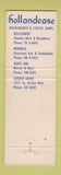 Matchbook Cover - Hollandease Restaurants Los Angeles CA EAR