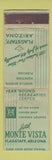 Matchbook Cover - Hotel Monte Vista Flagstaff AZ WORN CROWN