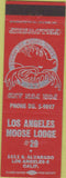 Matchbook Cover - Matchbook Cover Moose Lodge Los Angeles CA red