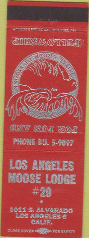 Matchbook Cover - Matchbook Cover Moose Lodge Los Angeles CA red
