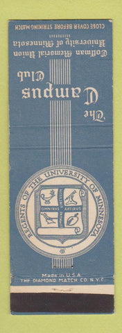 Matchbook Cover - Campus Club University of Minnesota Minneapolis MN