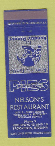 Matchbook Cover - Nelson's Restaurnt Brookston IN