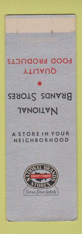 Matchbook Cover - Natonal Brands Stores Foods SAMPLE