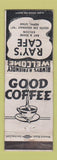 Matchbook Cover - Ray's Cafe Nephi UT WORN