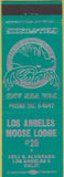 Matchbook Cover - Matchbook Cover Moose Lodge Los Angeles CA teal