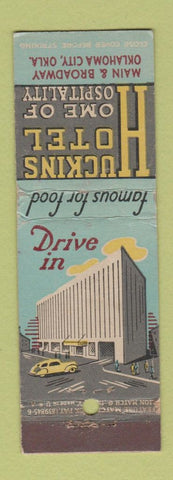 Matchbook Cover - Huckins Hotel Oklahoma City OK feature WEAR