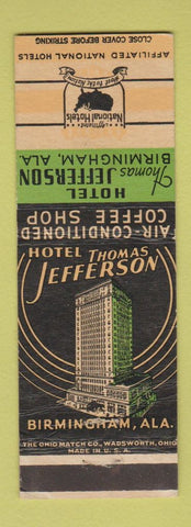 Matchbook Cover - Hotel Thomas Jefferson Birmingham AL