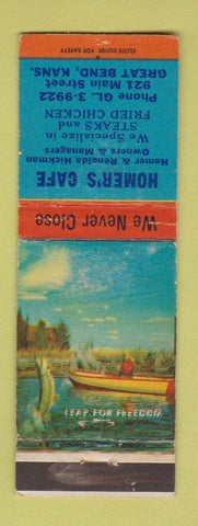 Matchbook Cover - Homer's Cafe Great Bend KS