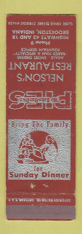 Matchbook Cover - Nelson's Restaurant Brookston IN