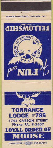 Matchbook Cover - Matchbook Cover Moose Lodge Torrance CA