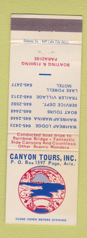 Matchbook Cover - Grand Canyon Tours Page AZ