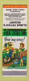 Matchbook Cover - Elmer Petko's Resort Cass Lake MN hillbilly