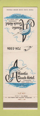 Matchbook Cover - Atlantic Beach Hotel Condado San Juan Puerto Rico